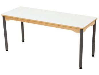 TISCH MIT BESCHICHTETER TISCHPLATTE - METALLFUSSTEIL GRAU - Rechteckig 130x50 cm