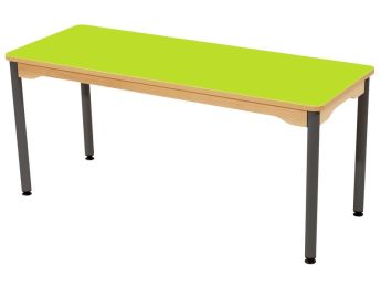 TISCH MIT BESCHICHTETER TISCHPLATTE - METALLFUSSTEIL GRAU - Rechteckig 130x50 cm