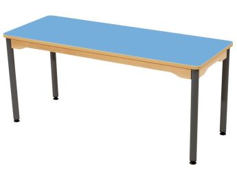 TISCH MIT BESCHICHTETER TISCHPLATTE - METALLFUSSTEIL GRAU - Rechteckig 130x50 cm