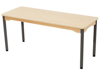 TISCH MIT BESCHICHTETER TISCHPLATTE - METALLFUSSTEIL GRAU - Rechteckig 130x50 cm