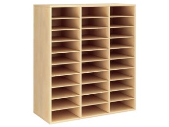 GEMELAMINEERD MEUBEL H: 118 cm - L: 105 cm 27 plankjes