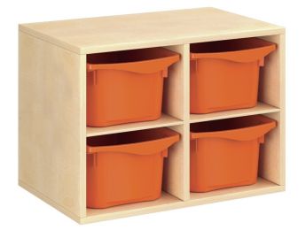 GEMELAMINEERD MEUBEL H: 51 cm - L: 70,5 cm 4 bakken - 2 plankjes