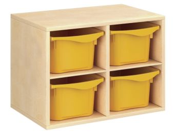 GEMELAMINEERD MEUBEL H: 51 cm - L: 70,5 cm 4 bakken - 2 plankjes