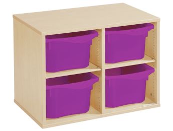 GEMELAMINEERD MEUBEL H: 51 cm - L: 70,5 cm 4 bakken - 2 plankjes