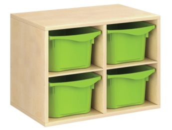 GEMELAMINEERD MEUBEL H: 51 cm - L: 70,5 cm 4 bakken - 2 plankjes
