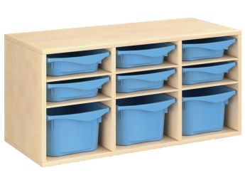 MEUBLE MÉLAMINÉ H: 51 cm - L: 105 cm 9 bacs - 6 étagères