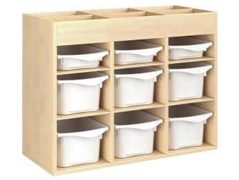 MÖBELSTÜCK MIT MELAMINBESCHICHTUNG H: 81 cm - L: 105 cm 9 Behälter - 6...