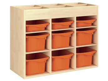 MÖBELSTÜCK MIT MELAMINBESCHICHTUNG H: 81 cm - L: 105 cm 9 Behälter - 6...