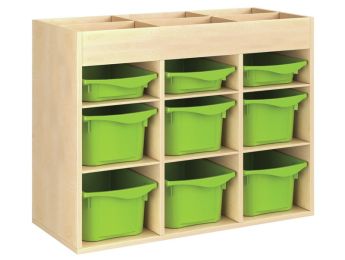 MÖBELSTÜCK MIT MELAMINBESCHICHTUNG H: 81 cm - L: 105 cm 9 Behälter - 6...