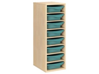 MEUBLE MÉLAMINÉ H: 102 cm - L: 36 cm 8 bacs - 7 étagères