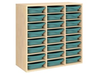 MEUBLE MÉLAMINÉ H: 102 cm - L: 105 cm 24 bacs - 21 étagères