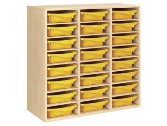 MÖBELSTÜCK MIT MELAMINBESCHICHTUNG H: 102 cm - L: 105 cm 24 Behälter - 21...
