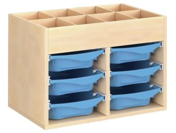 MEUBLE MÉLAMINÉ H: 51 cm - L: 70,5 cm 6 bacs sur rails