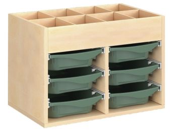 MÖBEL MIT MELAMINBESCHICHTUNG H: 51 cm - B: 70,5 cm 6 Behälter auf Schienen