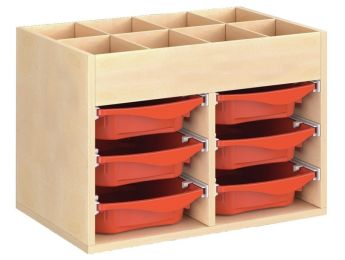 MÖBEL MIT MELAMINBESCHICHTUNG H: 51 cm - B: 70,5 cm 6 Behälter auf Schienen