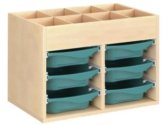 MÖBEL MIT MELAMINBESCHICHTUNG H: 51 cm - B: 70,5 cm 6 Behälter auf Schienen