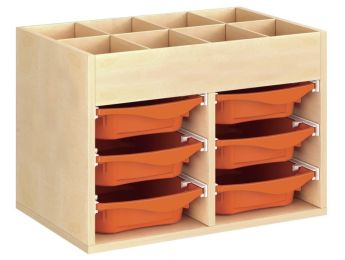 MEUBLE MÉLAMINÉ H: 51 cm - L: 70,5 cm 6 bacs sur rails