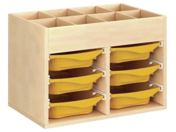 MEUBLE MÉLAMINÉ H: 51 cm - L: 70,5 cm 6 bacs sur rails