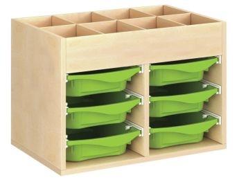 MEUBLE MÉLAMINÉ H: 51 cm - L: 70,5 cm 6 bacs sur rails