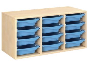 MEUBLE MÉLAMINÉ H: 51 cm - L: 105 cm 12 bacs sur rails