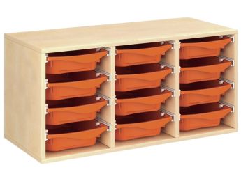 MEUBLE MÉLAMINÉ H: 51 cm - L: 105 cm 12 bacs sur rails