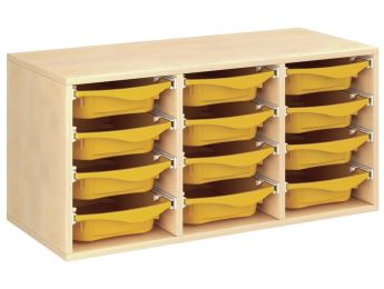 MEUBLE MÉLAMINÉ H: 51 cm - L: 105 cm 12 bacs sur rails