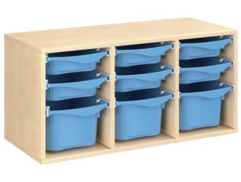 MÖBELSTÜCK MIT MELAMINBESCHICHTUNG H: 51 cm - L: 105 cm 9 Behälter auf...