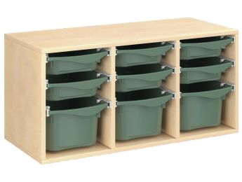 MÖBELSTÜCK MIT MELAMINBESCHICHTUNG H: 51 cm - L: 105 cm 9 Behälter auf...