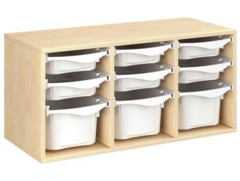 MEUBLE MÉLAMINÉ H: 51 cm - L: 105 cm 9 bacs sur rails