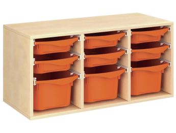 MEUBLE MÉLAMINÉ H: 51 cm - L: 105 cm 9 bacs sur rails