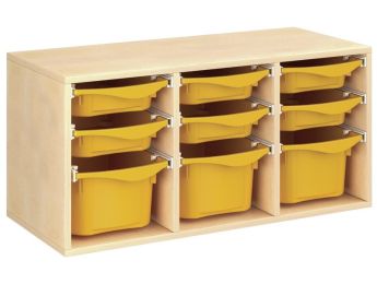 MEUBLE MÉLAMINÉ H: 51 cm - L: 105 cm 9 bacs sur rails