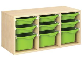 MEUBLE MÉLAMINÉ H: 51 cm - L: 105 cm 9 bacs sur rails