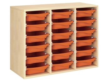 MEUBLE MÉLAMINÉ H: 81 cm - L: 105 cm 18 bacs sur rails