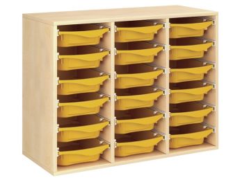 MEUBLE MÉLAMINÉ H: 81 cm - L: 105 cm 18 bacs sur rails