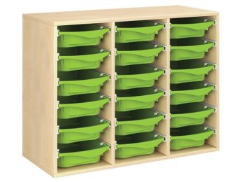 MEUBLE MÉLAMINÉ H: 81 cm - L: 105 cm 18 bacs sur rails