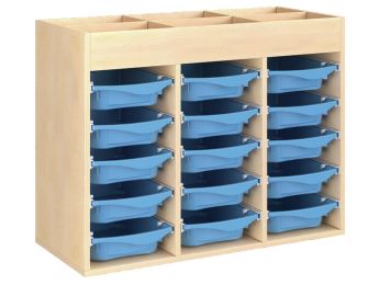 MEUBLE MÉLAMINÉ H: 81 cm - L: 105 cm 15 bacs sur rails