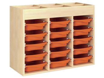 MEUBLE MÉLAMINÉ H: 81 cm - L: 105 cm 15 bacs sur rails