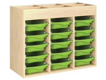 MEUBLE MÉLAMINÉ H: 81 cm - L: 105 cm 15 bacs sur rails