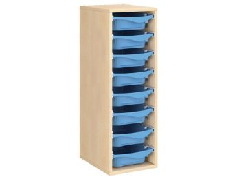 MEUBLE MÉLAMINÉ H: 102 cm - L: 36 cm 8 bacs sur rails