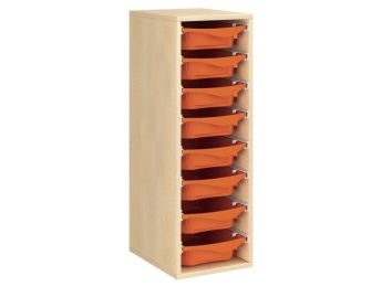 MEUBLE MÉLAMINÉ H: 102 cm - L: 36 cm 8 bacs sur rails