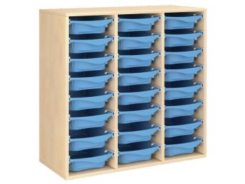 MEUBLE MÉLAMINÉ H: 102 cm - L: 105 cm 24 bacs sur rails