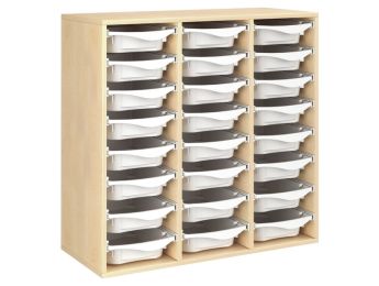 MEUBLE MÉLAMINÉ H: 102 cm - L: 105 cm 24 bacs sur rails
