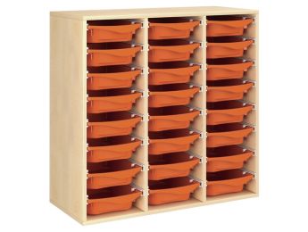 MEUBLE MÉLAMINÉ H: 102 cm - L: 105 cm 24 bacs sur rails