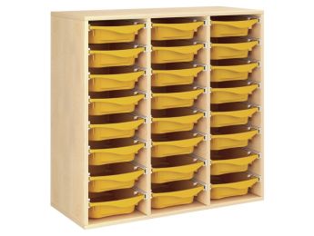 MEUBLE MÉLAMINÉ H: 102 cm - L: 105 cm 24 bacs sur rails