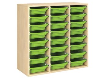 MEUBLE MÉLAMINÉ H: 102 cm - L: 105 cm 24 bacs sur rails