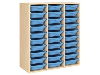 MEUBLE MÉLAMINÉ H: 118 cm - L: 105 cm 30 bacs sur rails