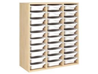 MEUBLE MÉLAMINÉ H: 118 cm - L: 105 cm 30 bacs sur rails