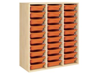 MEUBLE MÉLAMINÉ H: 118 cm - L: 105 cm 30 bacs sur rails