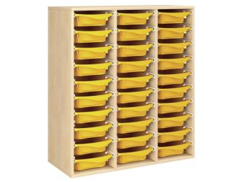 MEUBLE MÉLAMINÉ H: 118 cm - L: 105 cm 30 bacs sur rails