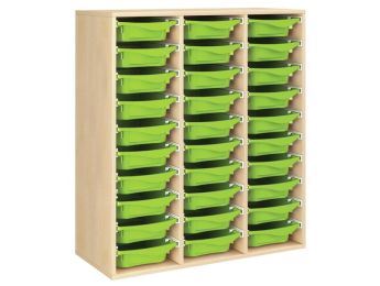MEUBLE MÉLAMINÉ H: 118 cm - L: 105 cm 30 bacs sur rails
